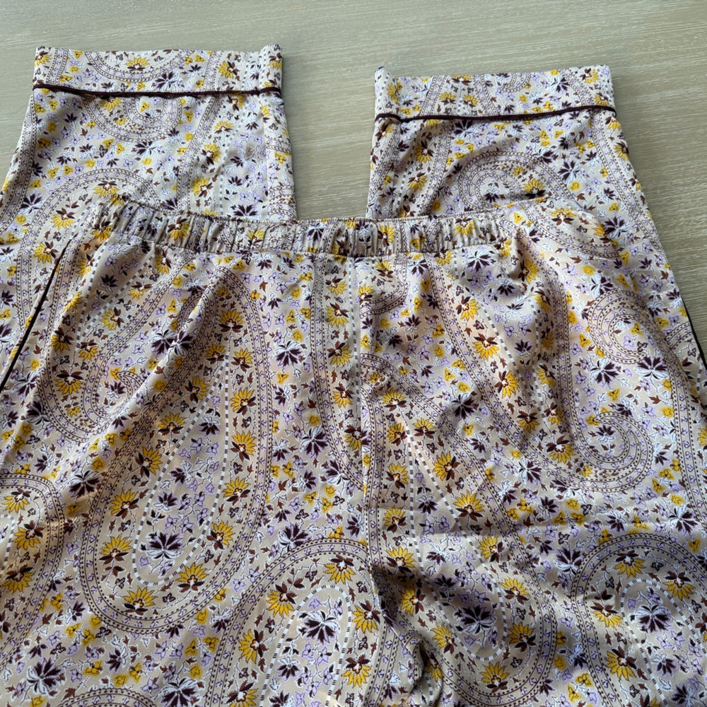 Ann Taylor Purple and Yellow Floral Sleepwear Set Pajamas (Top and Bottom) L - Picture 7 of 10